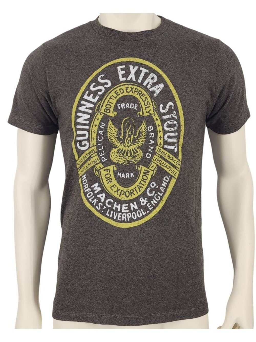 Unisex Guinness Dark Gray Extra Stout T-Shirt Tee Small Cotton Blend Logo Brand